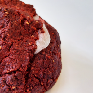 Cookie NY red velvet vegana, sin gluten, sin azúcar y artesanal