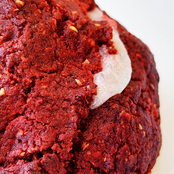 Cookie NY red velvet vegana, sin gluten, sin azúcar y artesanal