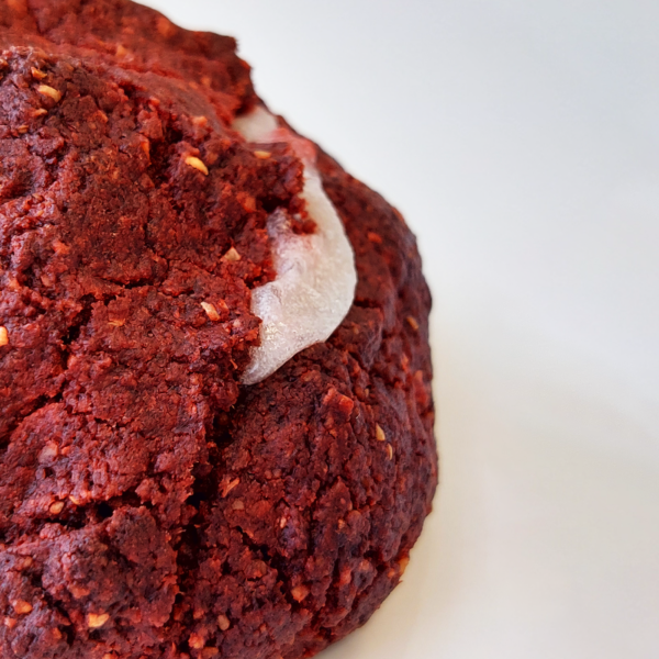 Cookie NY red velvet vegana, sin gluten, sin azúcar y artesanal