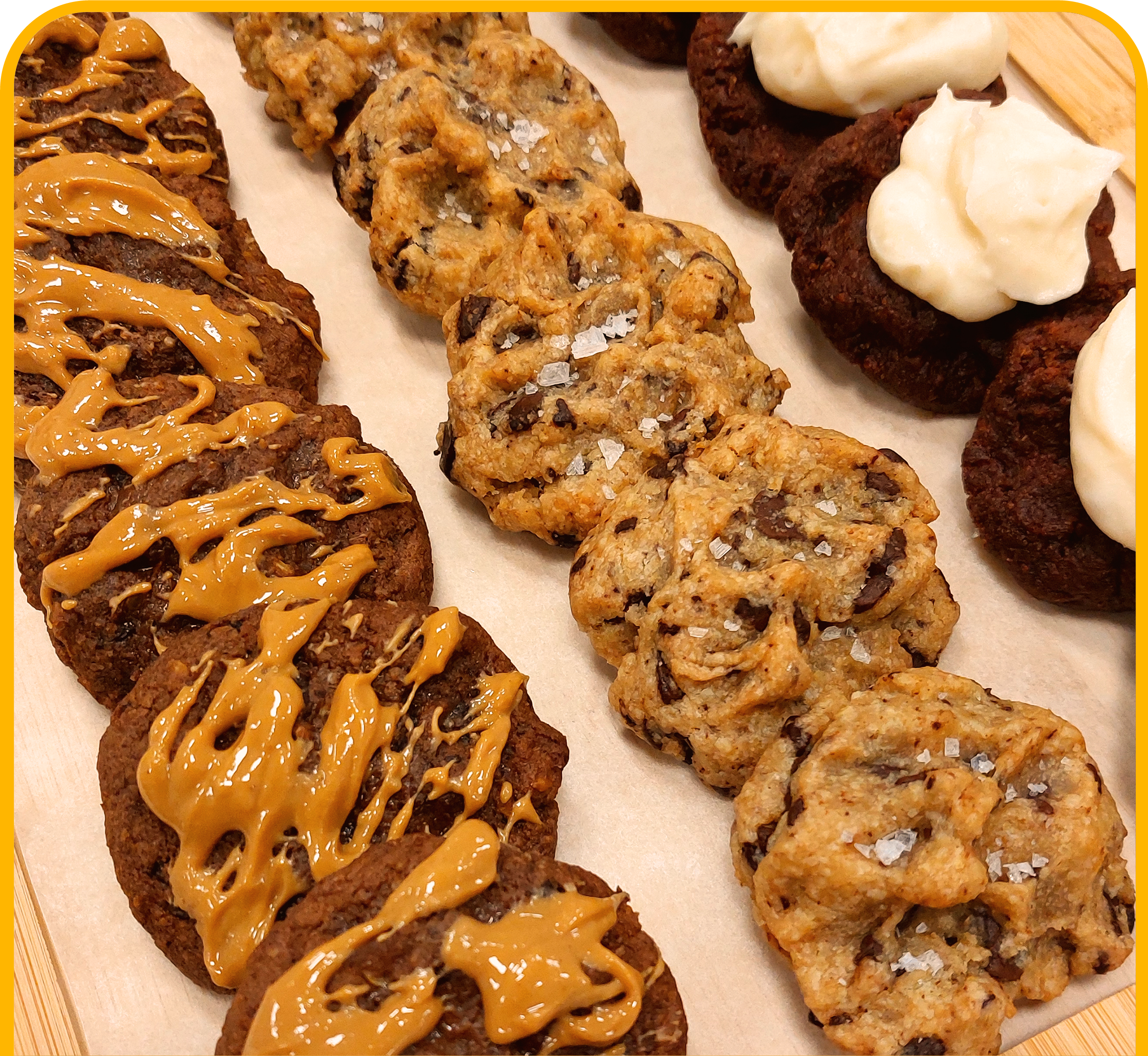 bandeja de mini cookies