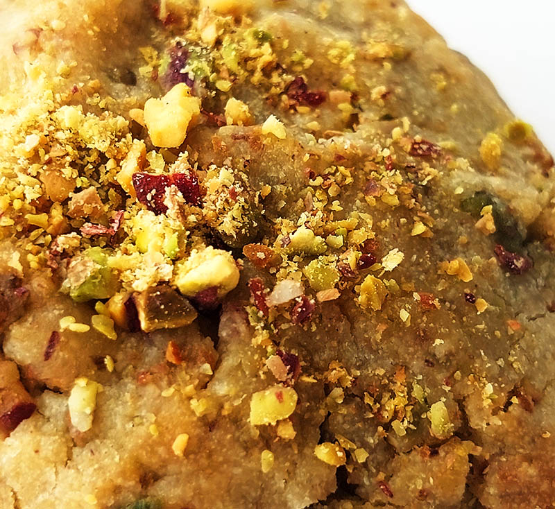 Cookie NY pistacho fresa vegana, sin gluten, sin azúcar y artesanal