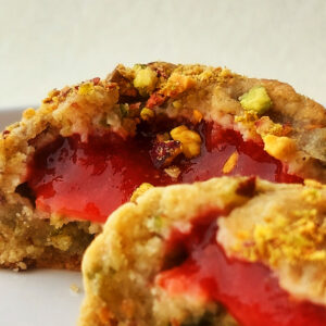 Cookie NY pistacho fresa vegana, sin gluten, sin azúcar y artesanal