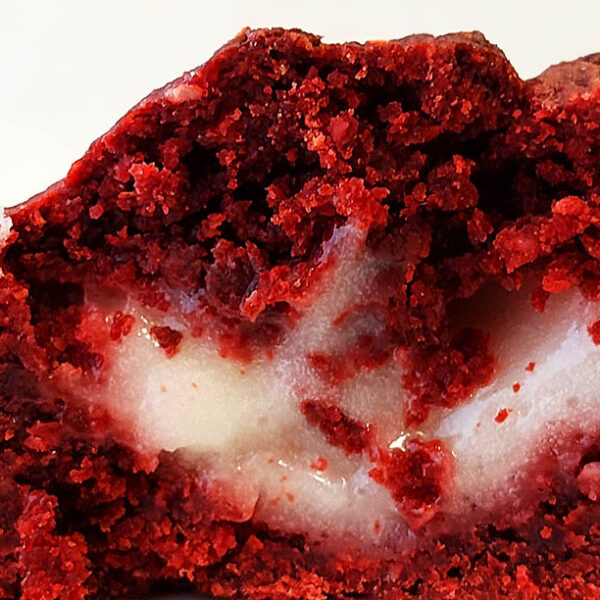 Cookie NY red velvet vegana, sin gluten, sin azúcar y artesanal