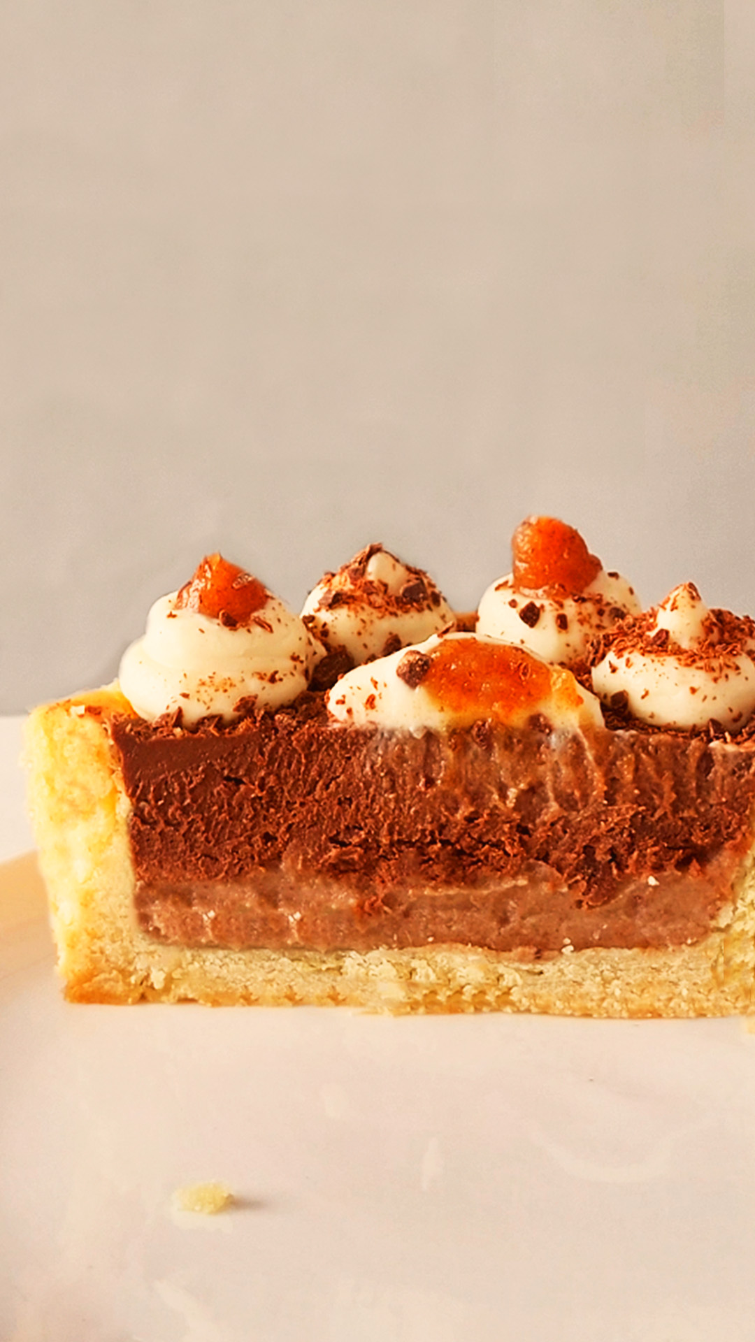 tarta de masa quebrada de chocolate